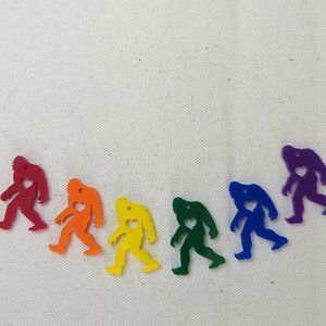 Set of 6 Rainbow Pride Bigfoot Acrylic Charms